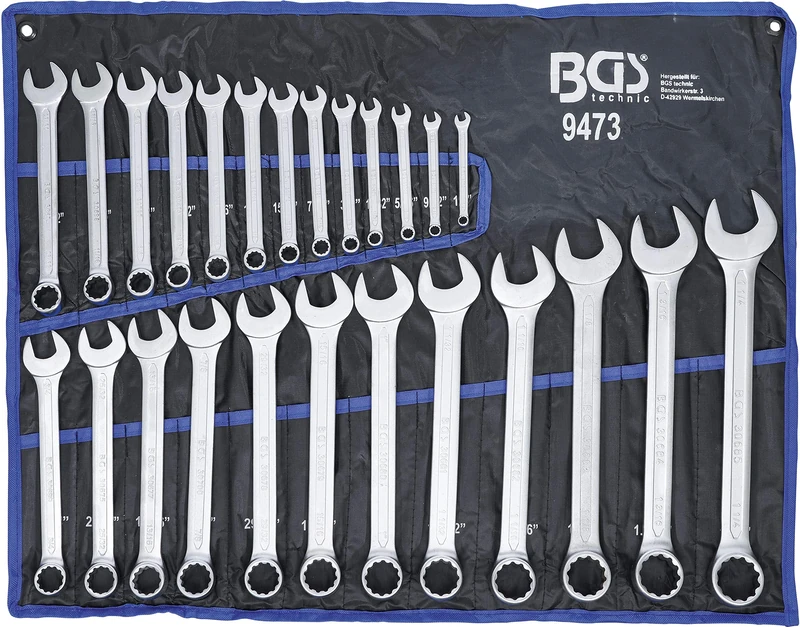 BGS 9473 | Combination Spanner Set | Inch Sizes | 1/4" - 1.1/4" | 25 pcs.