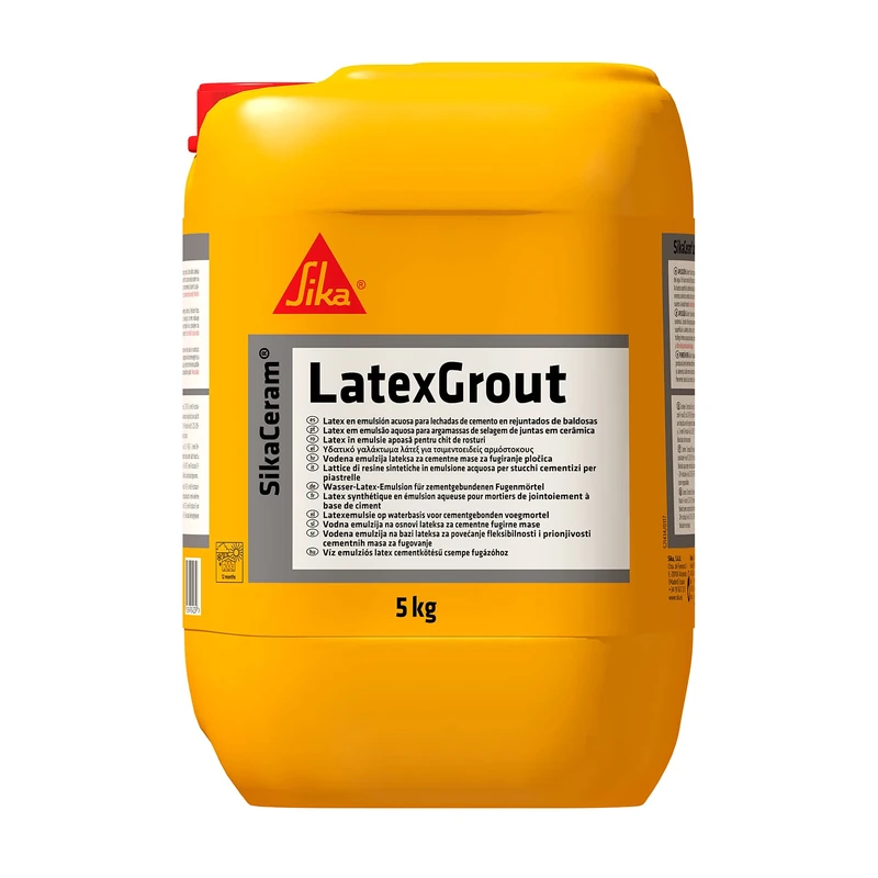 Sika - SikaCeram LatexGrout, White - Synthetic Resin Latex for Cement Stucco - for Floors with High Pedestrian Traffic - 5 kg Jerry Can