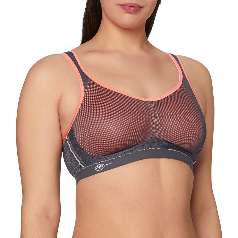 Anita Active Women's Air Control Sports Bra, Multicolour (Coral/Anthracite 595), (Size:34E)