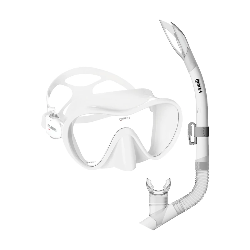 Mares Tropical Snorkel and Diving Mask, unisex_adult, Snorkel and diving mask, 411776, White, standard size