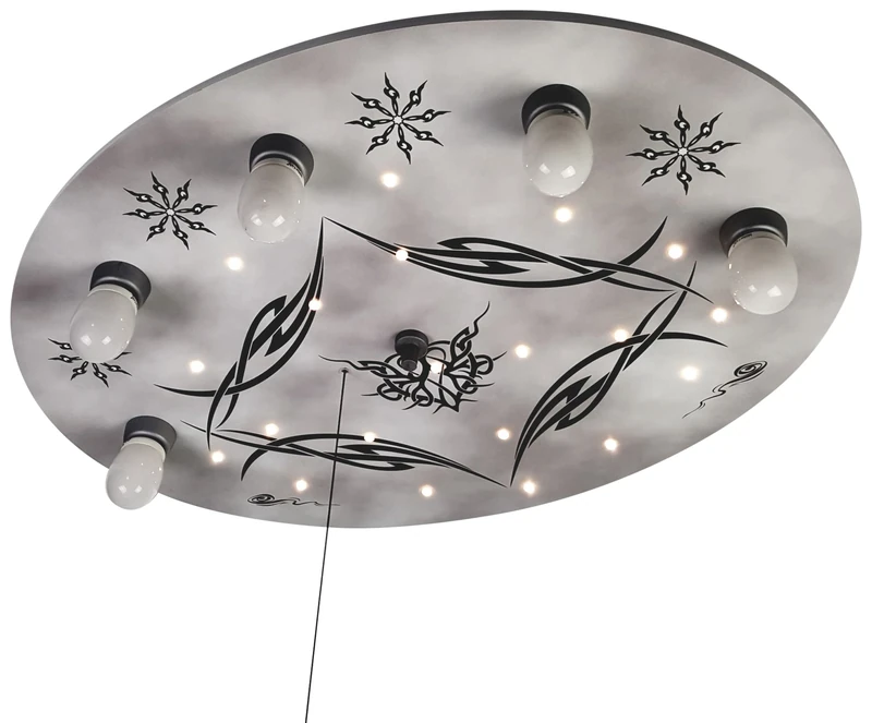 Niermann Standby 645 A++ to E, Ceiling Light, Wood, Gothic, 71 x 53 x 7 cm, E14 40watts 230volts