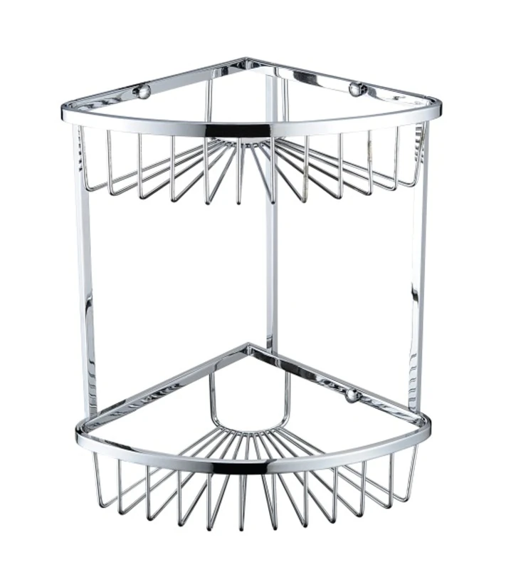 Bristan COMP BASK06 C Two Tier Corner Fixed Wire Basket, Chrome