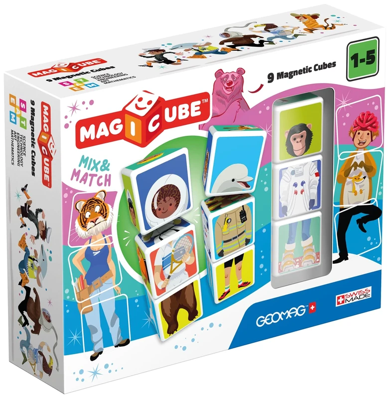 Geomag 124 - Magicube Mix and Match, 9 Magnetic Cubes