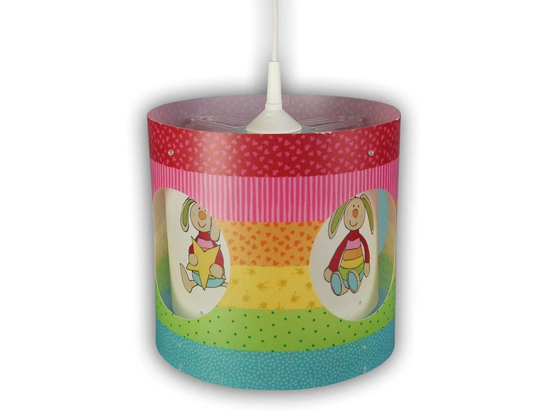 Niermann Standby Rainbow Rabbit Twist Pendant Light, Plastic, E27, 60 W, Multi Colour, 25 x 25 x 27 cm - Image 1