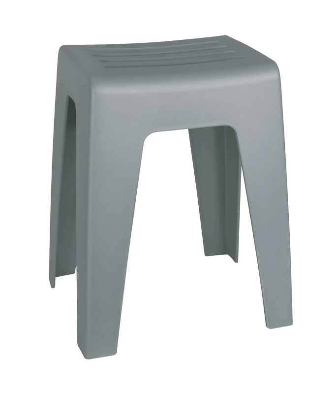 WENKO Kumba Bathroom Stool Grey – Stool, Beanbag, Living Stool, Polypropylene, 38 x 47 x 32 cm, Grey