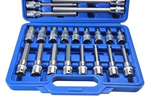 US PRO 30pc 1/2" Drive Hex Bit Sockets H5 - H19 55mm 100mm 140mm 200mm CRV 3229