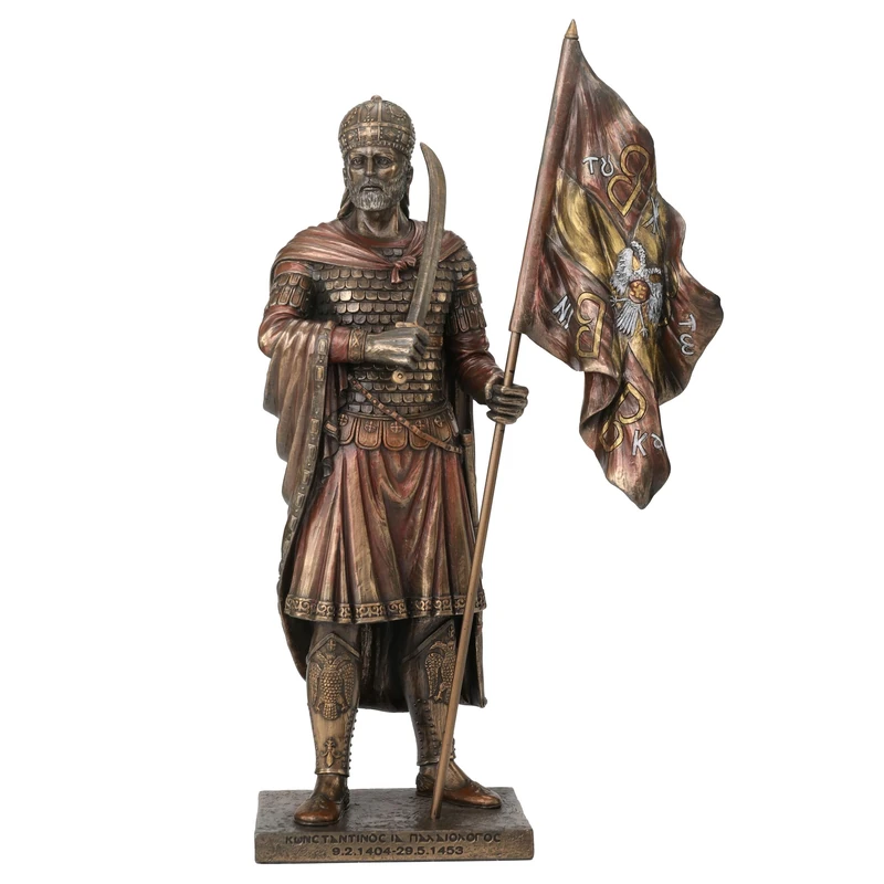 VERONESE Design Byzantine Emperor Constantine XI Palaiologan Bronze Finish Statue - Image 1