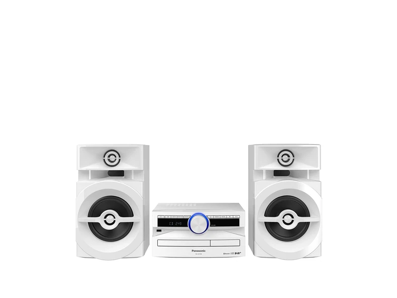 Panasonic SC-UX104EG-W CD-Micro Music (Bluetooth, Tuner (DAB+/FM), USB, AUX-IN, DJ Jukebox, 300 Watt RMS) White