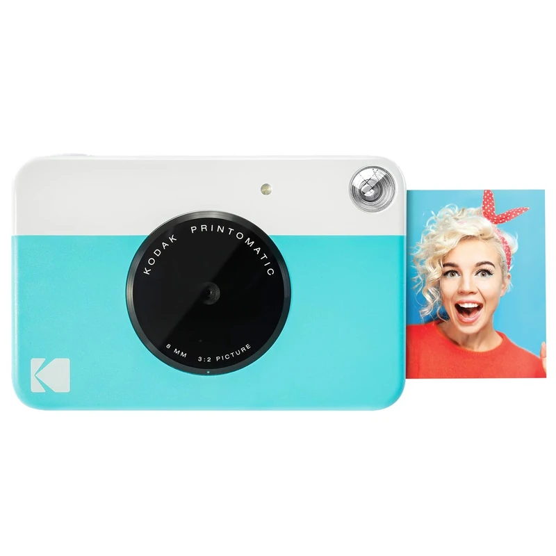 KODAK Printomatic Full-Color Instant Print Digital Camera - Zink 2x3" Sticky-Back Photo Paper - 5MP, Portable, Creative Fun Gift for Birthday, Christmas, Holiday - Blue