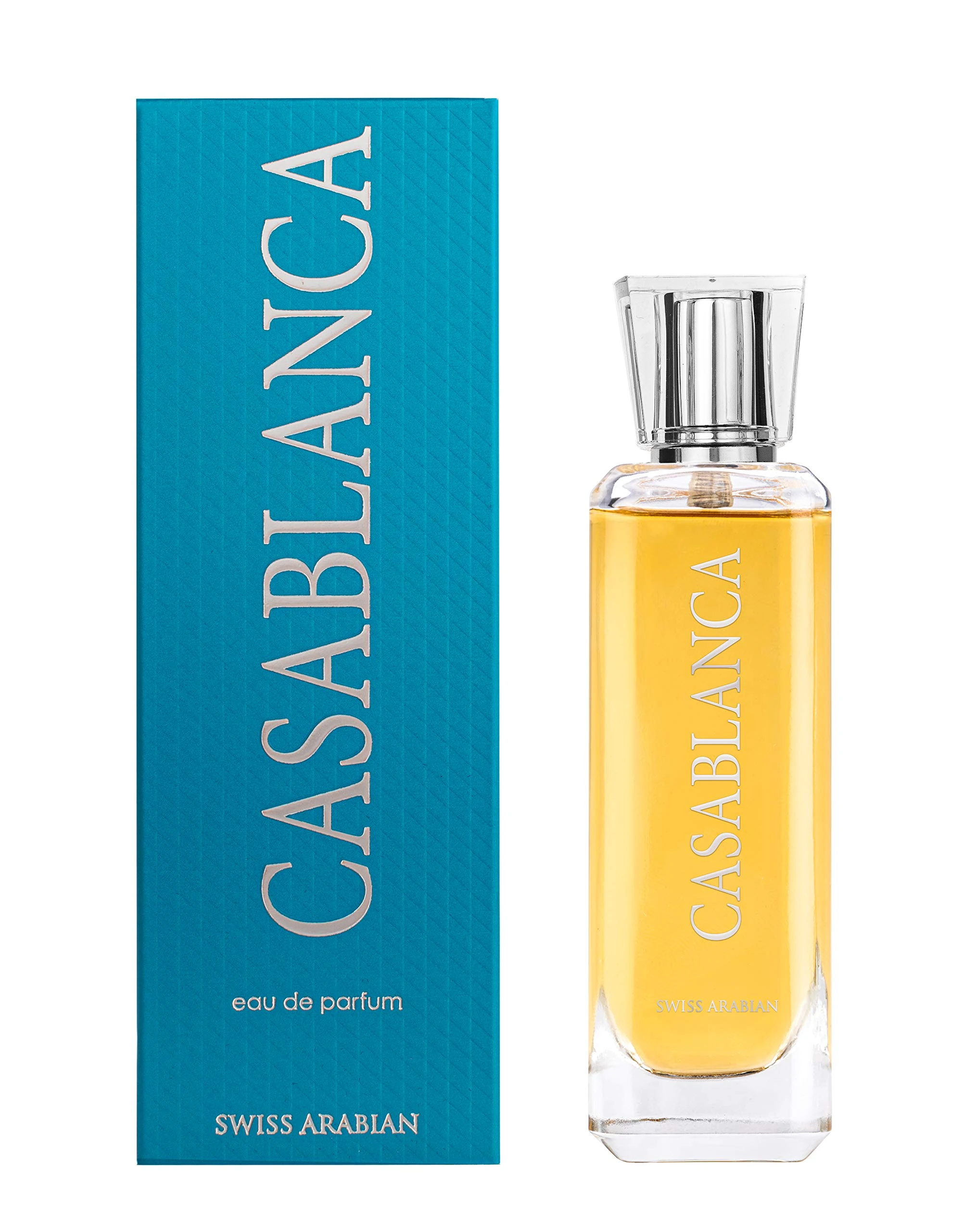 Swiss Arabian Casablanca - Unisex- EDP Spray- Fruity, Woody, Amber Fragrance -Luxury, Long lasting Perfume with Notes Of Apple, Patchouli, Amber, Balsam, Musk, Vanilla -100ml