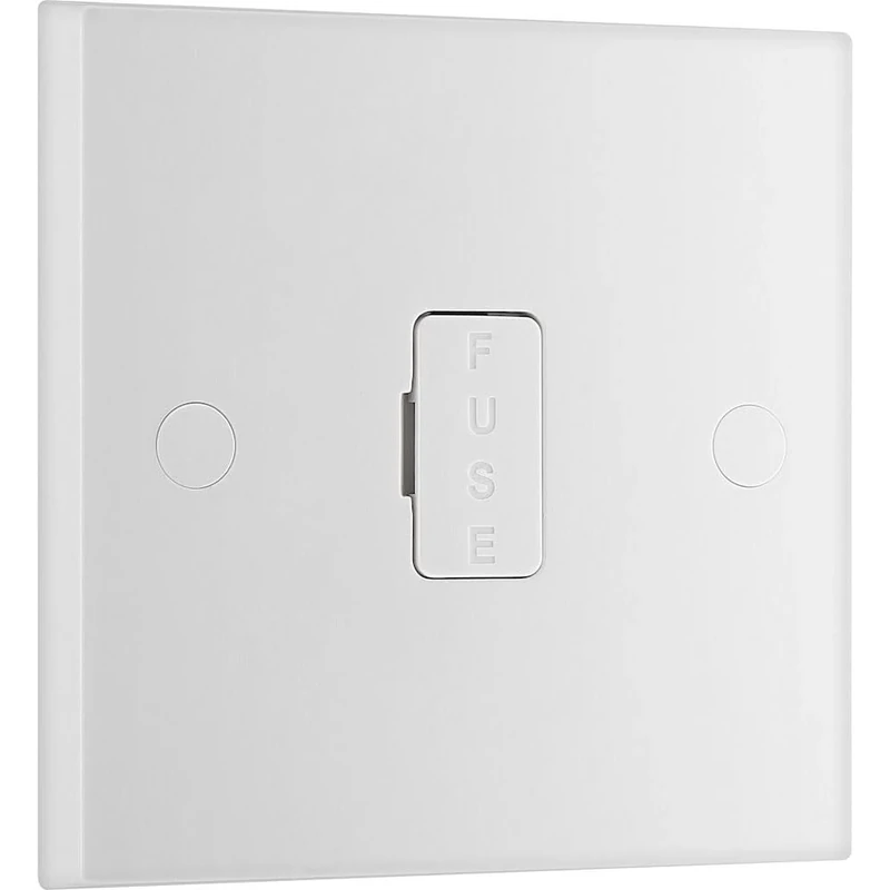BG Electrical Unswitched Fused Spur Connection Unit, Double Pole, Square Edge, Nexus 900 Series, White Moulded, 13A, 952