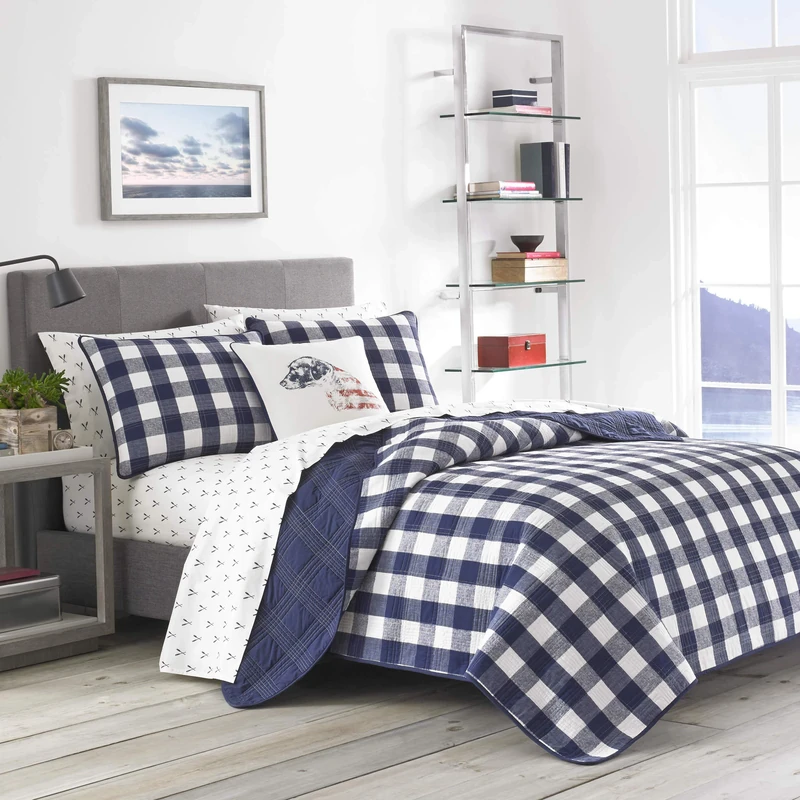 Eddie Bauer Lake House Plaid Bedding, Full/Queen, Blue
