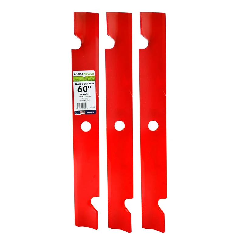 MAXPOWER 561139B Heavy Duty 3-Blade Set for 60" Cut Exmark Replaces 103-6403, 103-6403-S, Red - Image 1