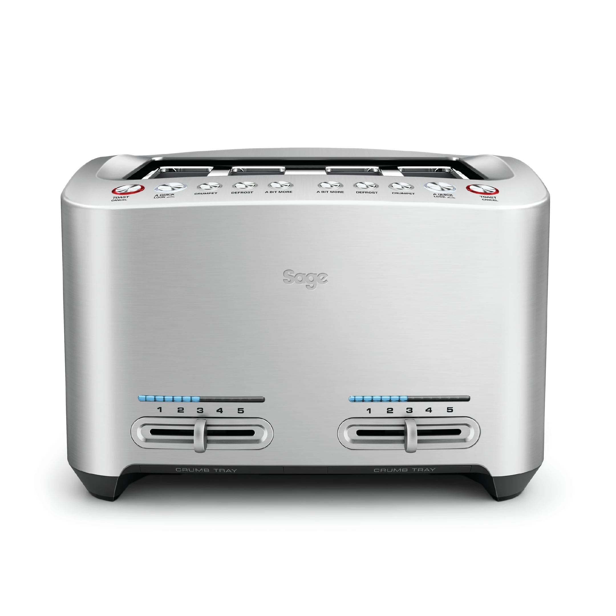 Sage Appliances The der Smart Toast BTA845 4 Slice Stainless Steel Toaster