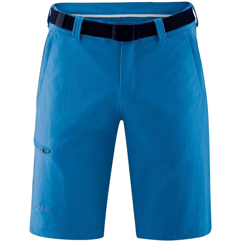 maier sports Men's Huang Hiking Trousers, Outdoor Shorts with Integrated Belt, Trekking Pants Imperial Blue - Image 1