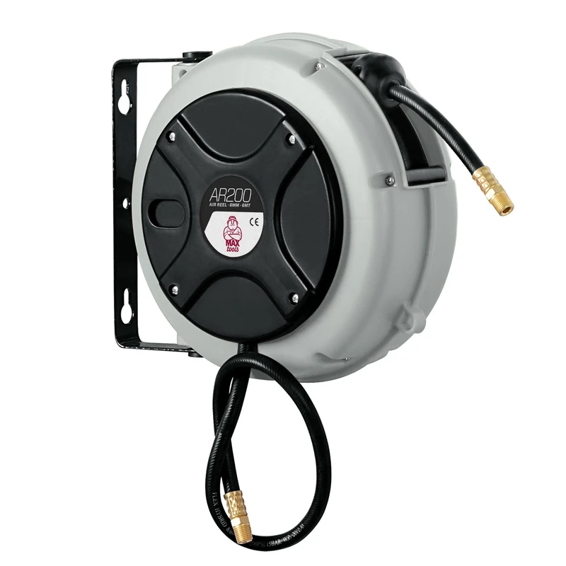 MAXTOOLS AR200 Air reel Hose, 8 mm by 6-meter PVC hose, 12 bars, up to 45 degrees C, Length 6 mt