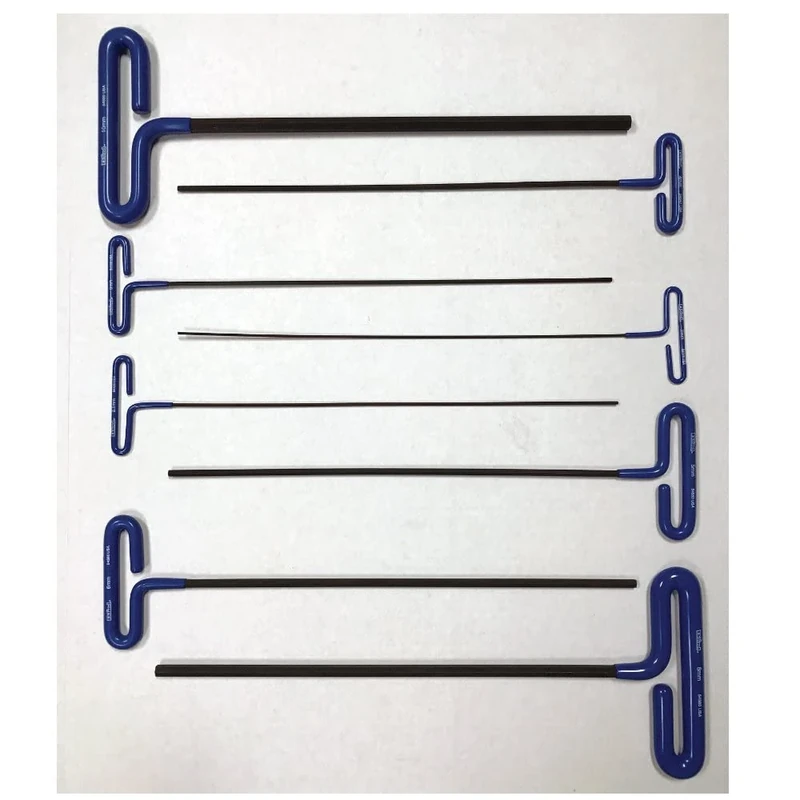 EKLIND 55208 Cushion Grip Hex T-Key Allen Wrench - 8pc Set Metric MM Sizes 2-10 (12In Shaft)