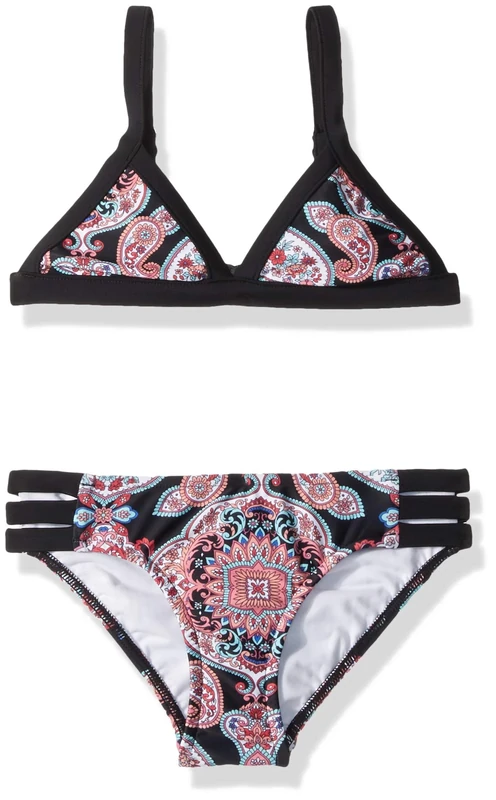 SEAFOLLY Women's Triangle Top Bikini Swimsuit Set Two Piece, Black, 20