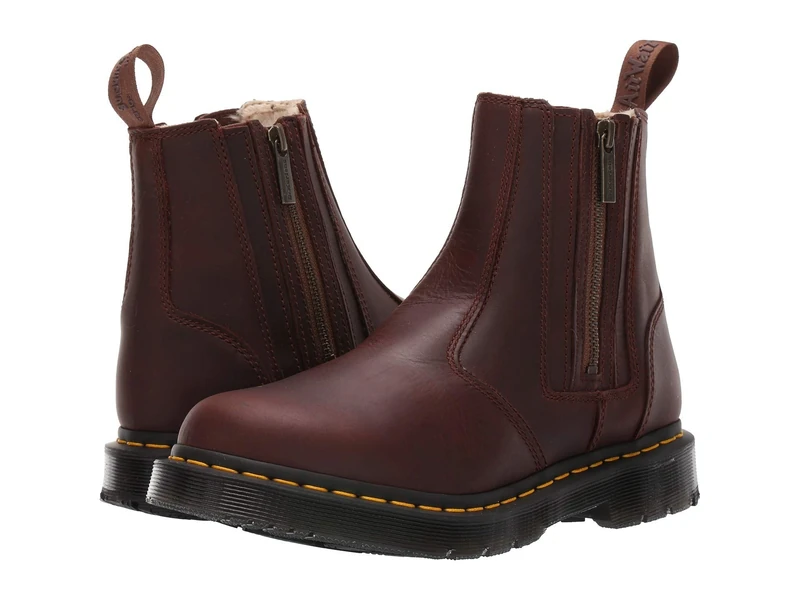 Dr. Martens Women's 2976 Alyson W/Zips Snow Boot, Dark Brown Snowplow Wp, 12, Dark Brown Snowplow Wp