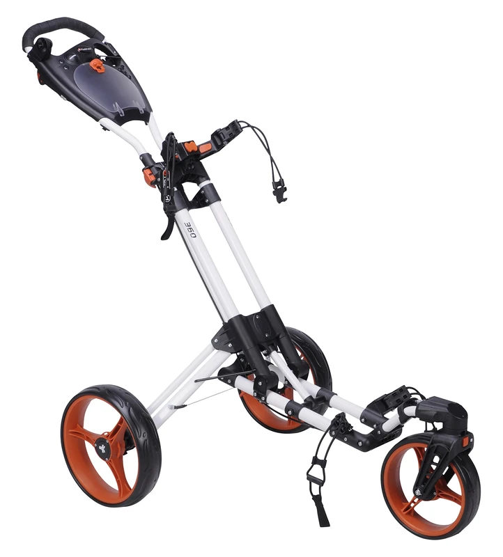 Fast Fold 360 Golf Trolley, White/Orange, One Size