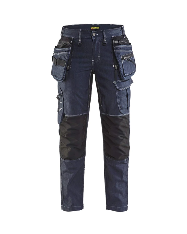 BLÅKLÄDER Ladies Craftsman Trousers Denim Stretch 8R Navy Blue/Black