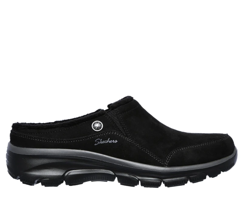 Skechers Women's Easy Going-Latte-Twin Gore Slip-on Open Back Mule, Black, 7 UK