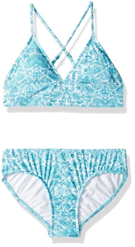 Seafolly Women's Triangle Top Bikini Swimsuit Set Two Piece, Emerald Blue, 8