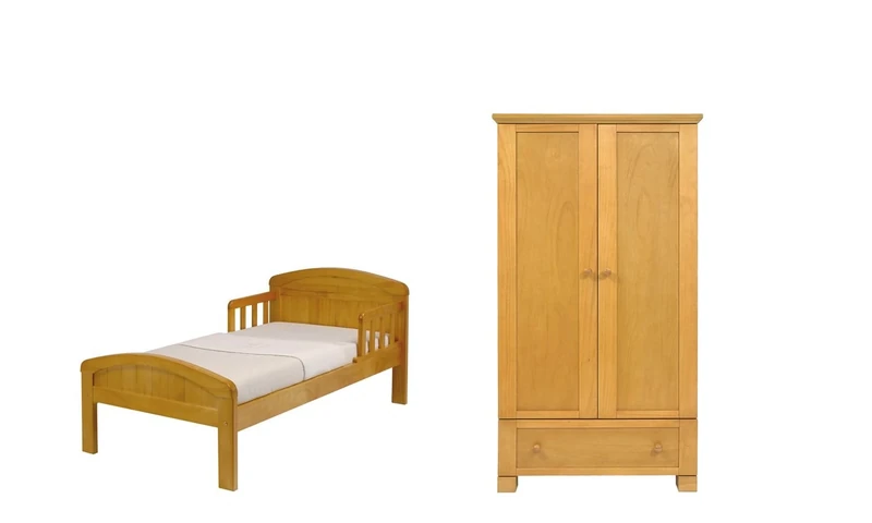 East Coast Nursery Montreal Wardrobe Country Toddler Bed, Antique - Image 1