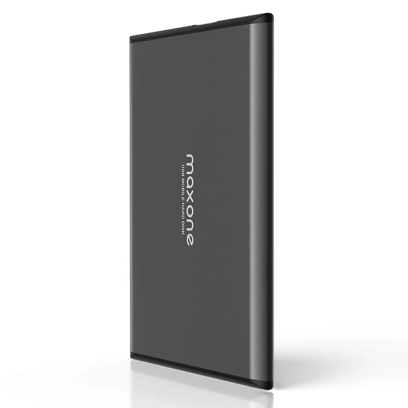 Maxone Portable External Hard Drive 500GB 2.5" HDD - USB 3.0 Ultra Slim Aluminum HDD Backup for PC/Desktop/Laptop/TV/Chromebook/Windows - Charcoal