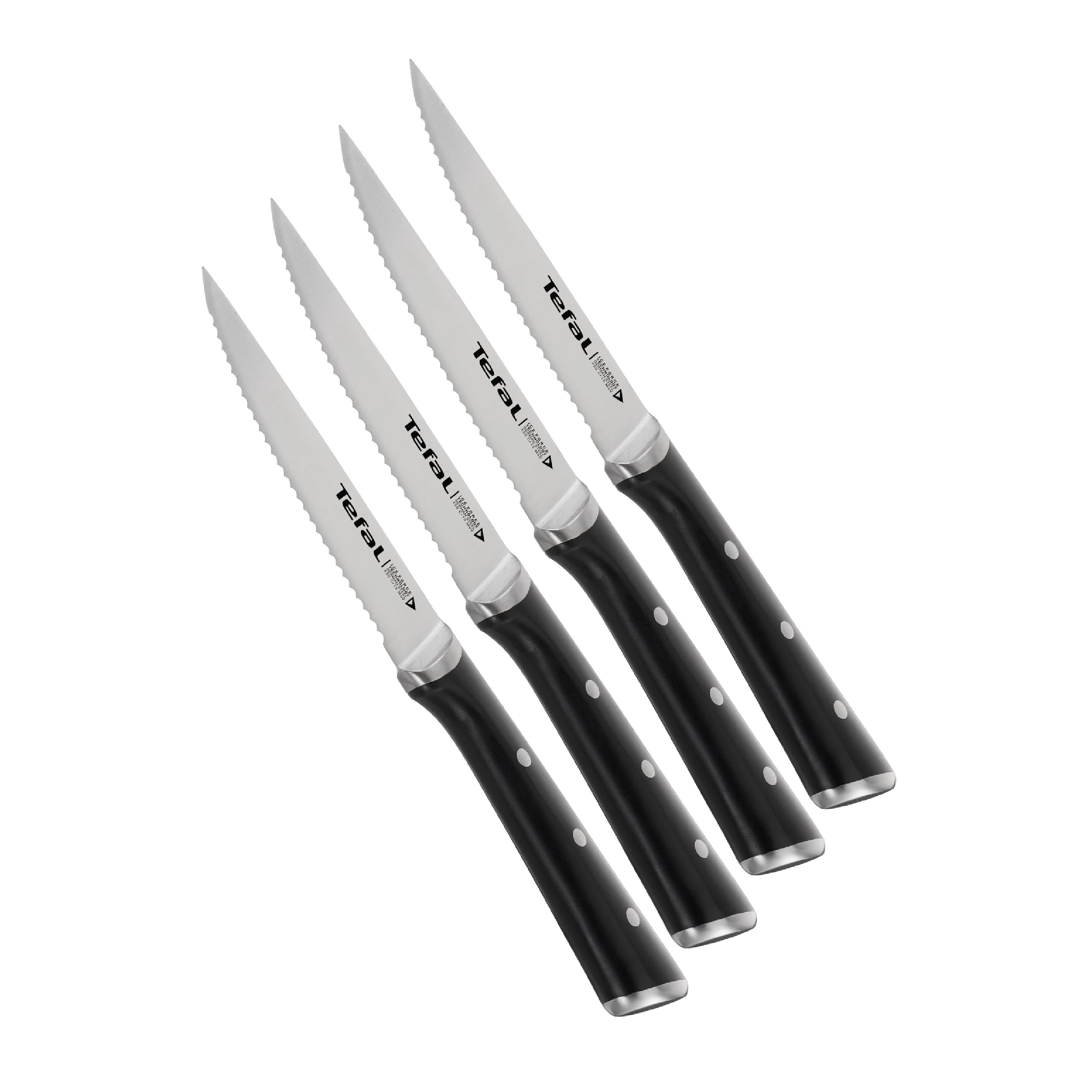 Tefal Ice Force Stainless Steel Steak Set of 411 cm, K232S414, Silver/Black