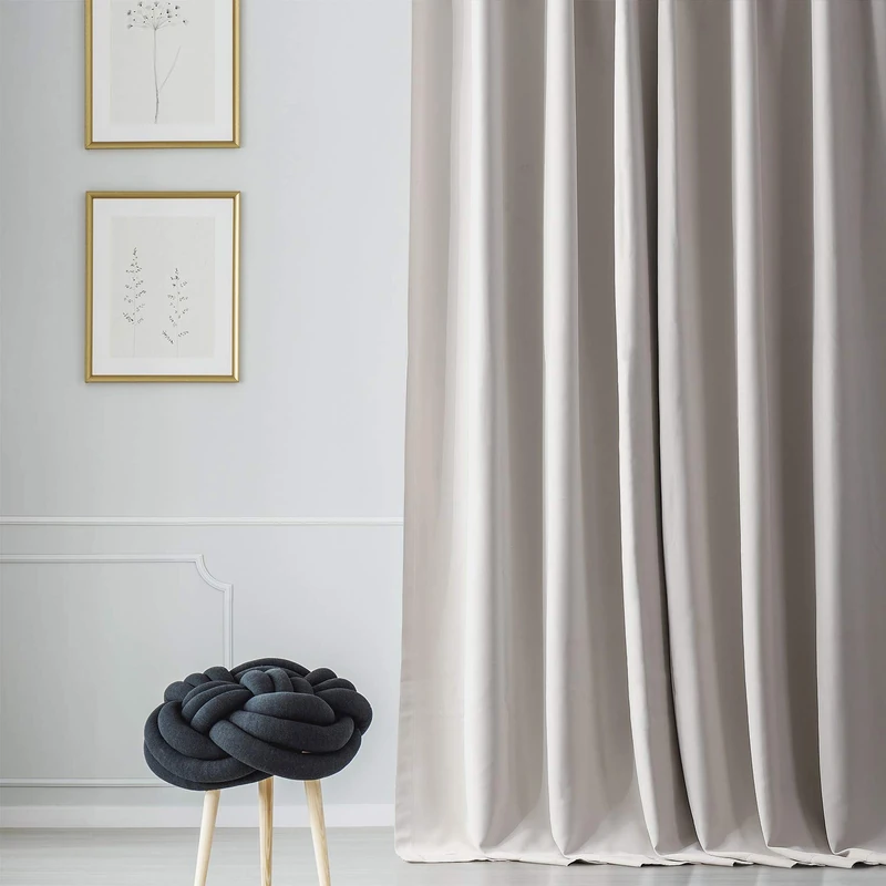 HPD Half Price Drapes Solid Room Darkening Curtains 50 X 120 (1 Panel), BOCH-171113-120, Alabaster Beige