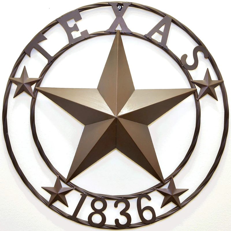 BestGiftEver Metal Circle - Texas 1836 Wall Hanging Decoration Plaque