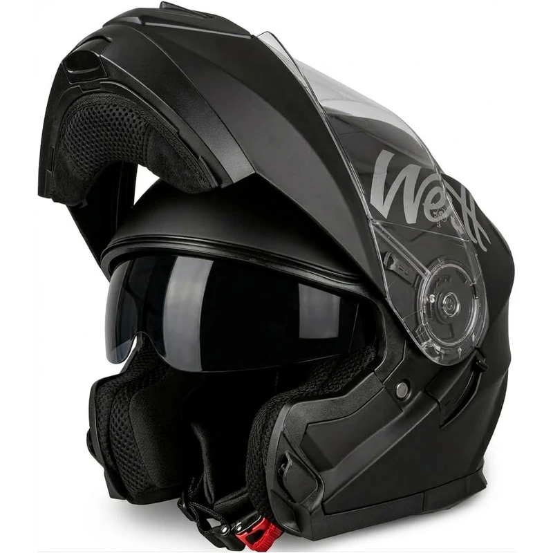Westt DOT Motorcycle Helmets - Helmets for Adults Motorcycle Motocross - Dirt Bike Full Face Helmets Chin Liftable Dual Visor(L/Matte Black Torque X)