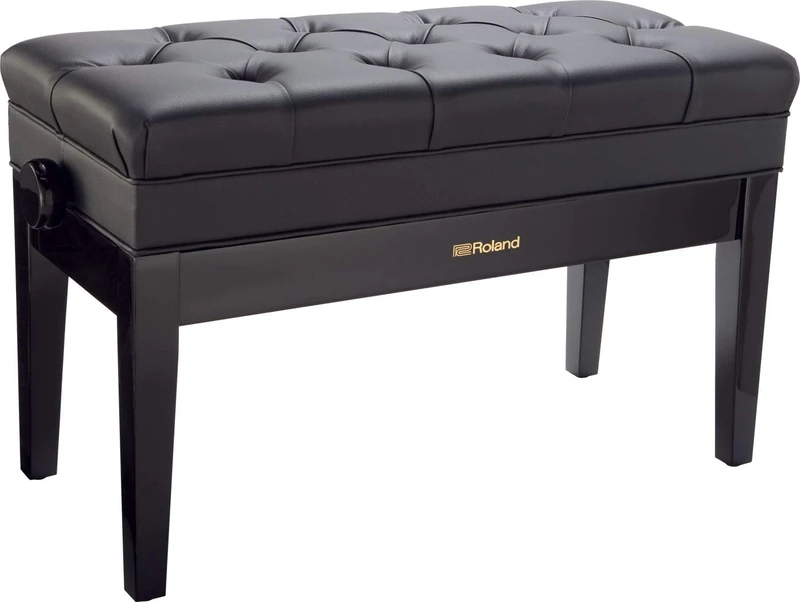 ROLAND, 1, Black Duet Size Piano Bench In Polished Ebony, with Storage Compartment - Rpb-D500Pe