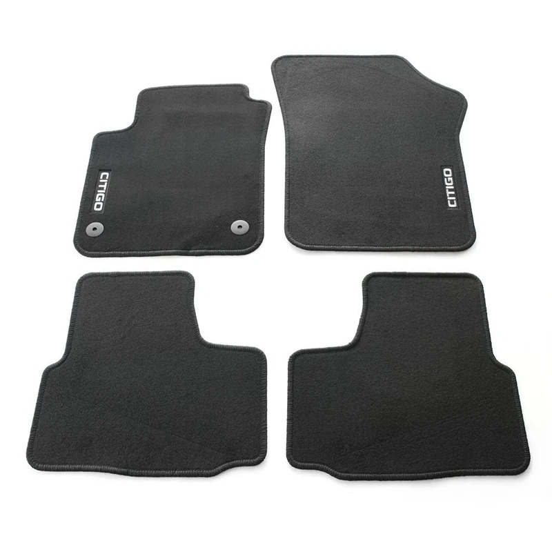Skoda 1ST061404R Textile Floor Mats 4x Fabric Mats with Citigo Lettering *** Only for 2-Door *** Black