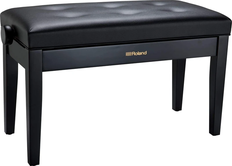 ROLAND,1 Duet Size Piano Bench In Satin Black with Vinyl Seat - Rpb-D300Bk