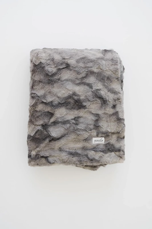 GRACED SOFT LUXURIES Oversized Throw Blanket Living Room Decor Softest Warm Elegant Aesthetic Comfy Cozy Faux Fur for Home, Couch, Sofa, Bed, Chair (XL 60" x 80", Marbled Gray)