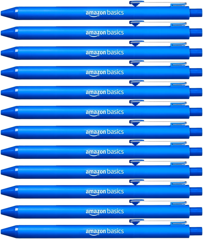 Amazon Basics Retractable Ballpoint Pen, Blue, 12 Count, Pack of 1