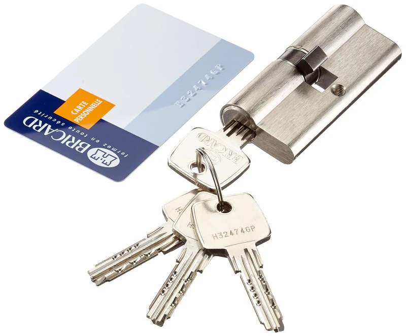 Bricard 17157 Astral 2.9 Snap Cylinder Nickel-Plated Brass 10 Pistons, 2 Inputs 35+35 Protection Against Drilling and Picking. Personal Card.