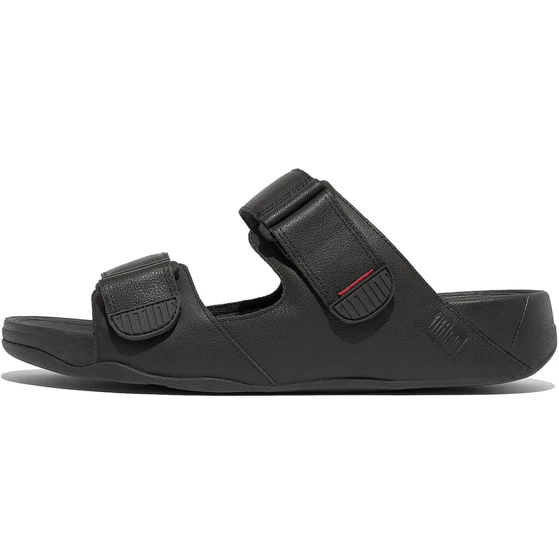 FITFLOP Men's Gogh Moc Slide in Leather Beach & Pool Shoes, Black, 11.5 UK
