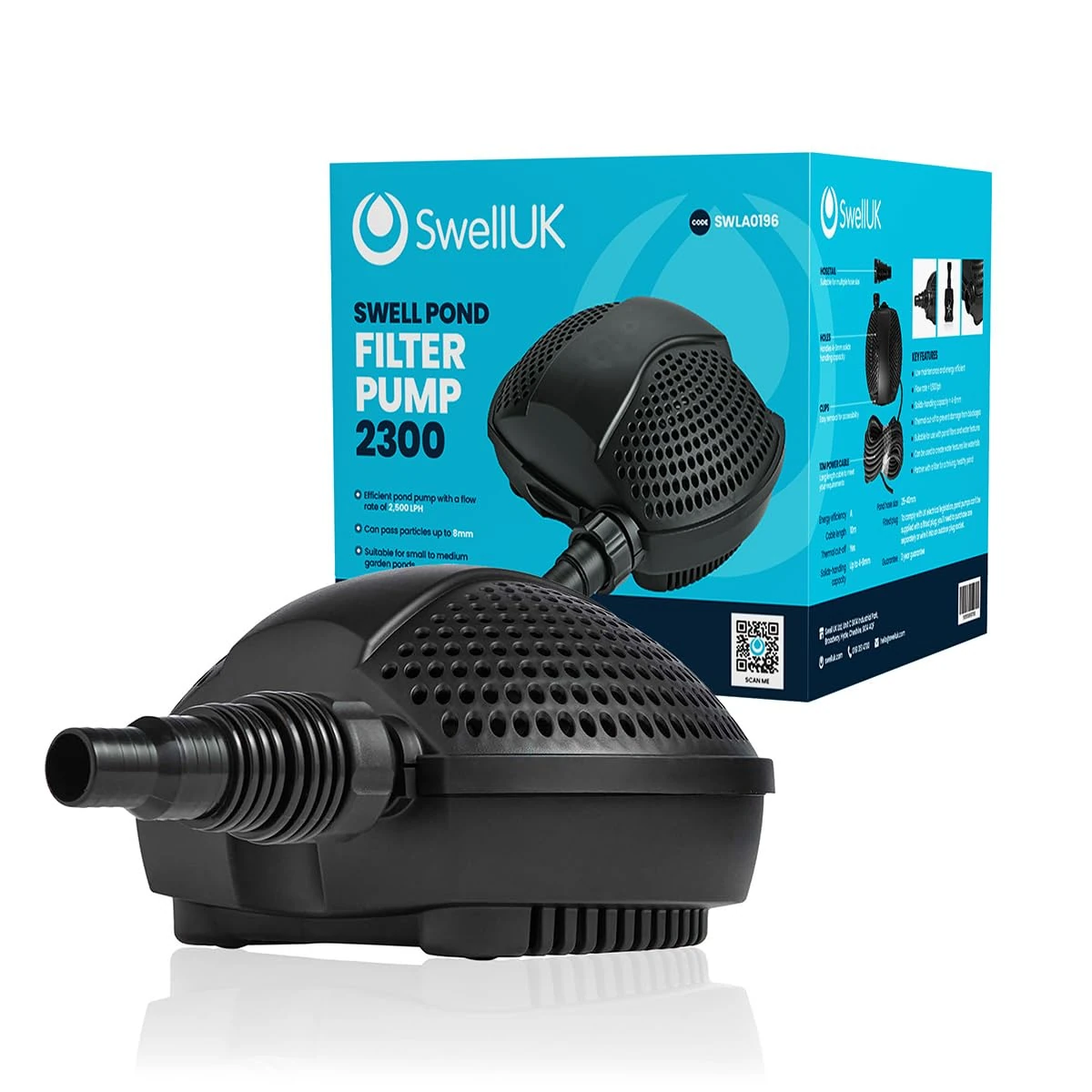 Swell Filter Pumps 2,300LPH | Garden Pond Pump | Filter Pump | 3 Year Guarantee