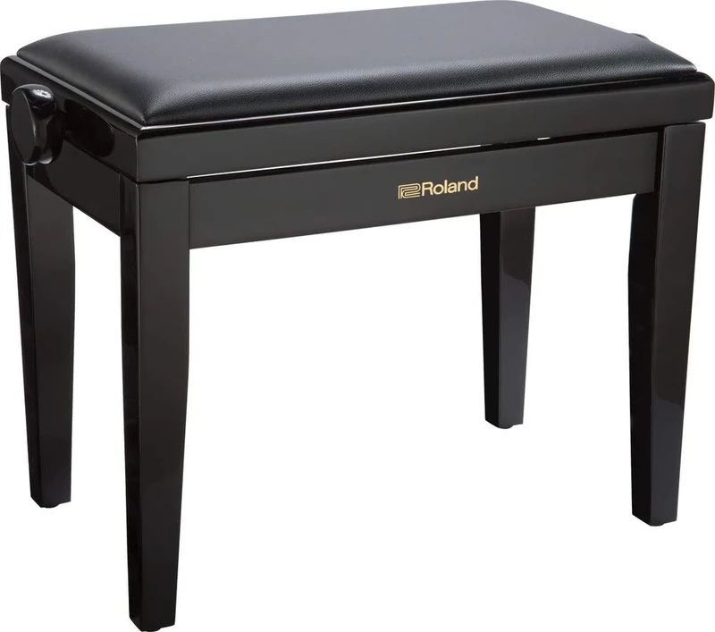 ROLAND,1 Rpb-200Pe Piano Bench with Cushioned Vinyl Seat, Polished Ebony