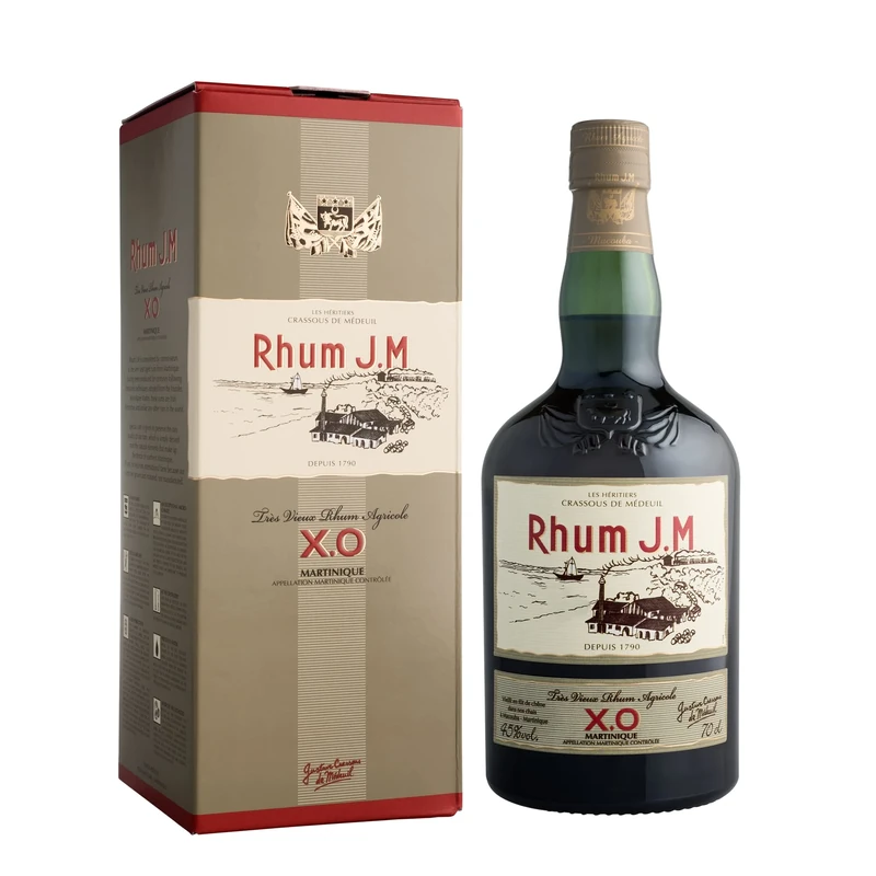 JM Rhum J.M. Tres Vieux Agricole XO Rum: Aged Rhum Agricole AOC/Distilled, aged and bottled in Martinique / 45% vol, 70cl