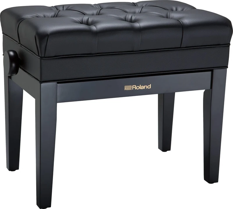 ROLAND Rpb-500Bk Piano Bench with Vinyl Seat And Music Compartment, Satin Black