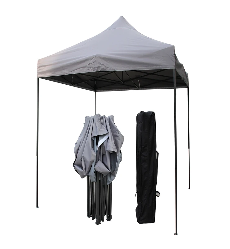 All Seasons Gazebos 2x2 Fully Waterproof Pop up Gazebo With Accessories - Metallic Grey