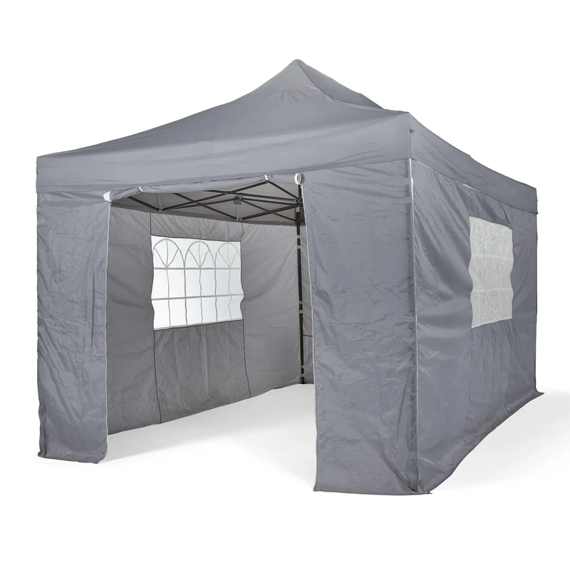 All Seasons Gazebos Heavy Duty, 100% waterproof, 3x4.5m Pop up Gazebo with 4 x fully waterproof Side Walls. 17 Colours ava
