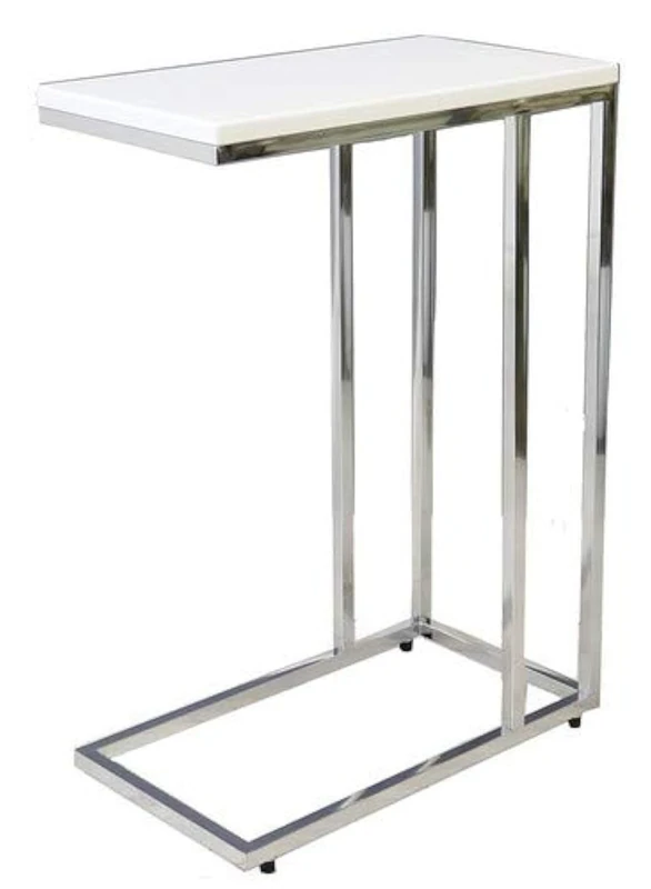 ASPECT Bellini Sofa Side End Laptop Table, Wood White, 46 x 25.5 x 63.5 cm