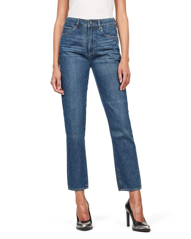 G-Star Women's 3301 High Straight 90's Ankle Colored Jeans, Multicolour (medium aged stone D09988-8973-6093), 26W / 32L