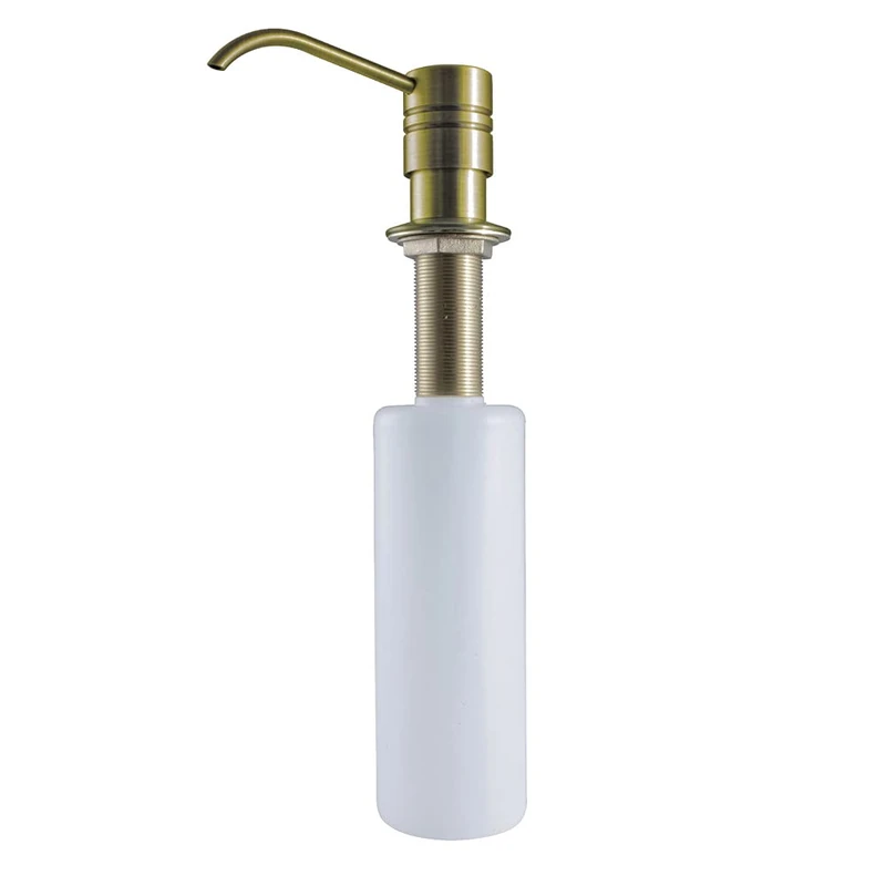 Kingston Brass SD2613 Straight Nozzle Metal Soap Dispenser, Vintage Brass, 11-3/16" Length