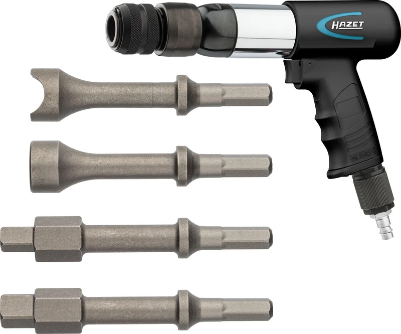 HAZET Vibration Chisel Set 9035V/5 I for Loosening Rusted Screws, 5-Piece Set, Impact Rate Adjustable in 9 Levels